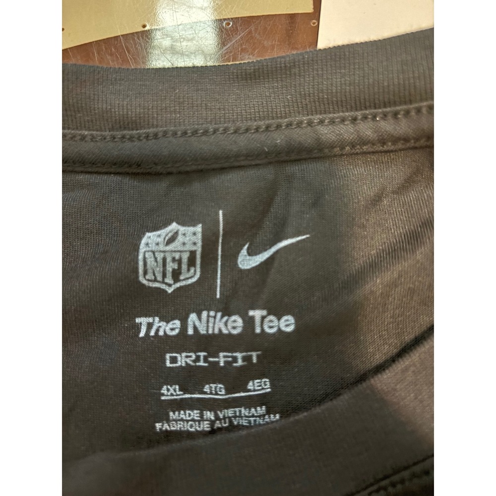 1040 Nike Cincinnati Bengals Dri-FIT Team Issue Cotton SST Black Mens 4XL NEW - Picture 4 of 6